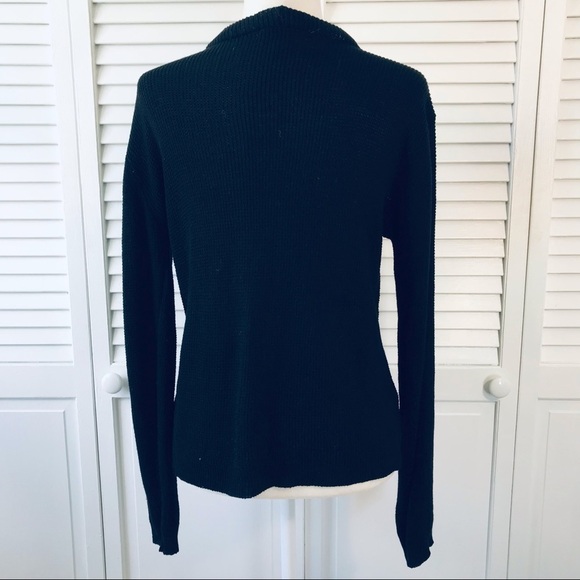 3/$25 CLOSET SPACE Black Cut-Out Front Acrylic Sweater Size Large - Picture 6 of 10